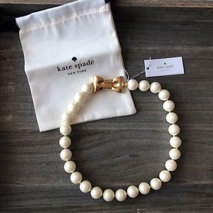 Kate Spade NWT Faux Pearl & Bow Necklace